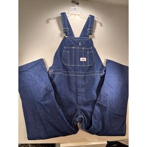 Round‎ House Bib Overalls Mens 36x30 Blue Canvas Workwear Heavy Duty Cotton NWOT